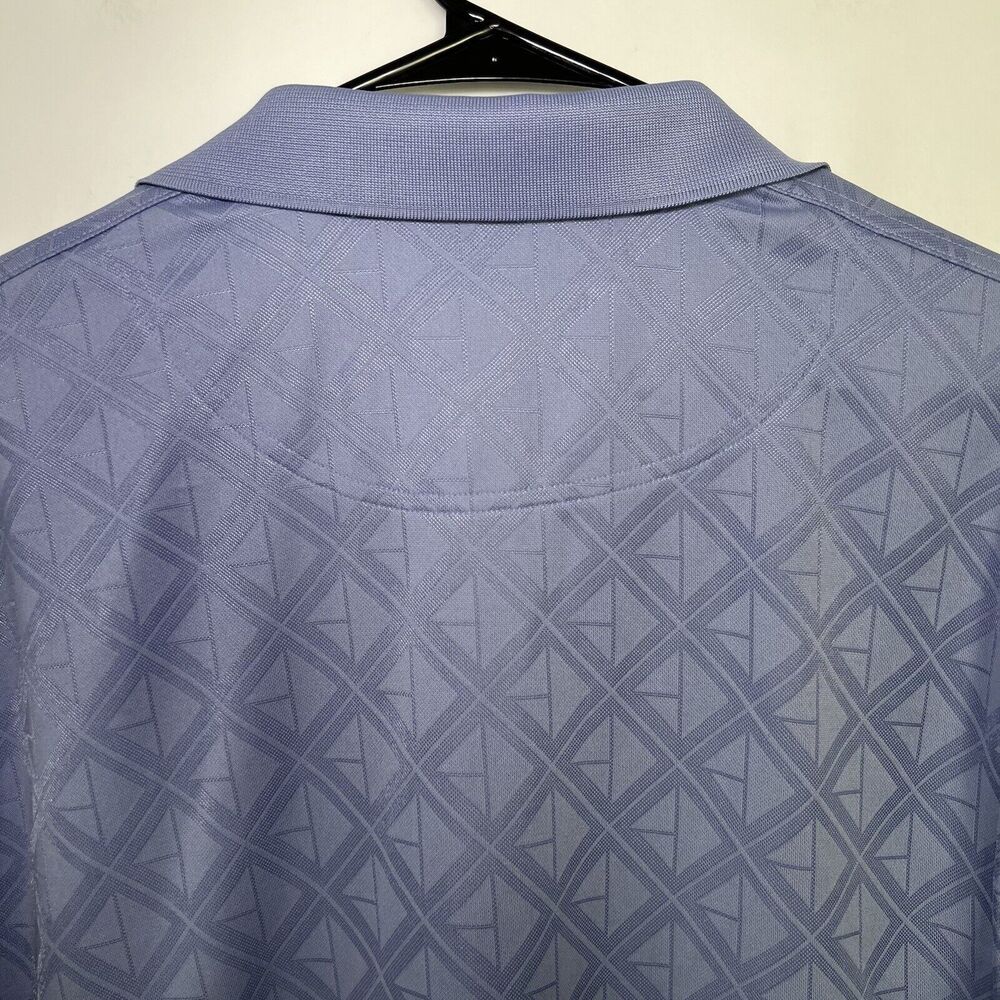 Straight Down Tullymore Golf Polo Mens Size XL Blue Geometric Diamonds Embroider - Picture 10 of 12
